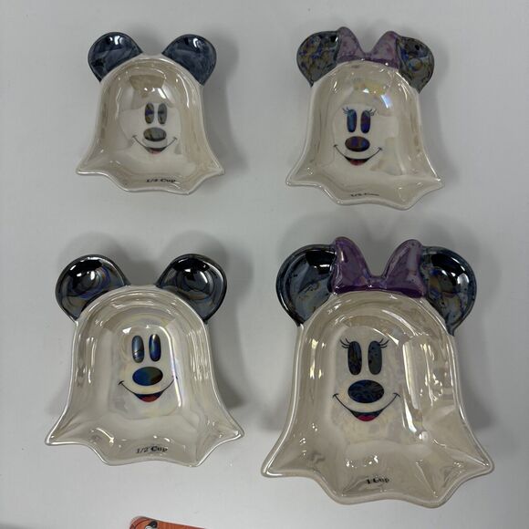Disney Mickey & Minnie Mouse Halloween Ghost Set Of 4 Iridescent Measuring Cups - Picture 8 of 8